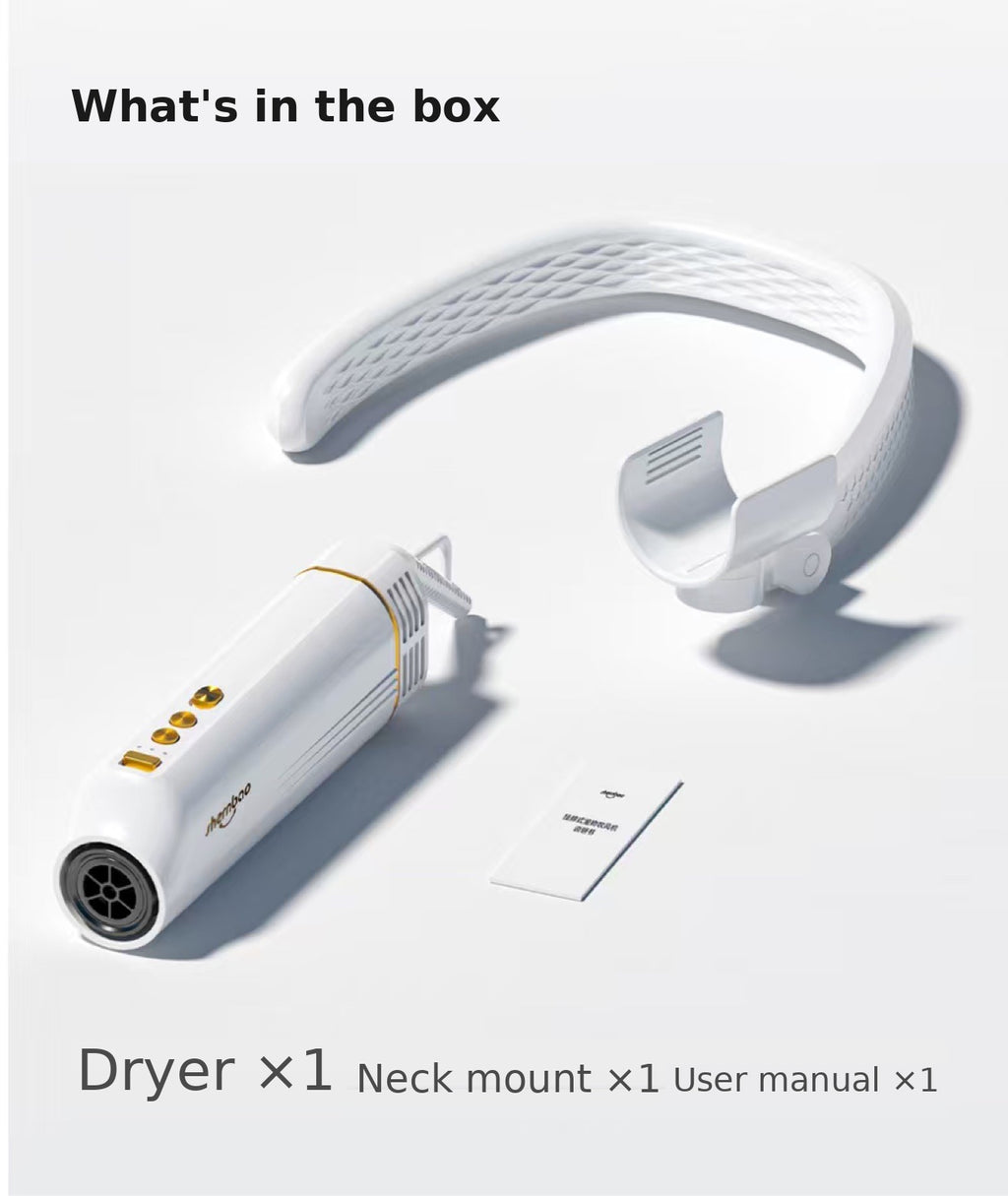 Hands-Free Neck Pet Dryer | Wearable Dog & Cat Grooming Dryer (US Plug, 1000W)